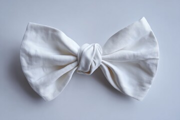 Naklejka premium Simple white fabric bow