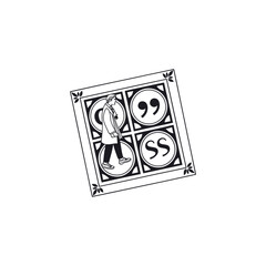 Fototapeta premium Punctuation vector black and white cards on white