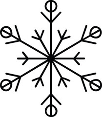 Stylized Snowflake Line Art Vector for Christmas and Winter Decor