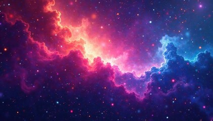 Naklejka premium Abstract swirling nebula background, vibrant cosmic colors, perfect for design projects , fantasy, spiral, cosmic