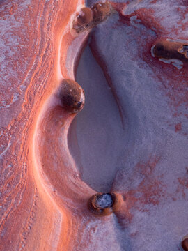 Red Rock Formation on a Beach