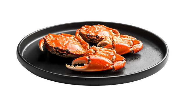 Delicious Steamed Crabs Seafood Image isolated on transparent background