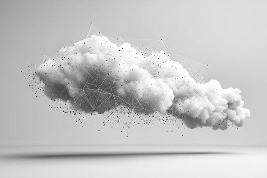 Cloud computing network digital data connections technology abstract