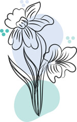 Vibrant Colorful Flower Design with  Accents Perfect for Floral Prints Invitations and Greeting Cards