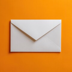 A white envelope on an orange background