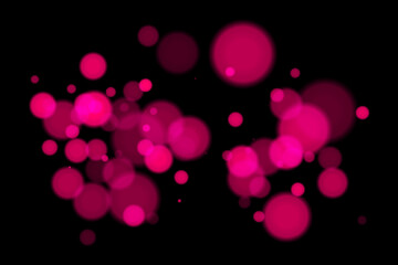 Minimal bokeh lights on black background with glowing circles and soft blur. Clean and elegant vector overlay for digital, abstract, or modern visual design.