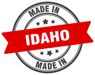 Made in Idaho round sign. Made in Idaho stamp.