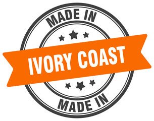 Fototapeta premium Made in Ivory Coast round sign. Made in Ivory Coast stamp.