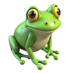 Obraz premium green eyed tree frog,3D frog,3D frog on white background,3D animal.