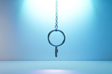 Hanging Keychain Mockup with Metallic Finish | Minimal Product Display