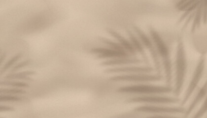 Fototapeta na wymiar Sand texture with sunlight, shadow leaf for summer background,Beach sand background with coconut palm leaves shadow,Vector top view nature sandy surface abstract waves pattern of desert dune