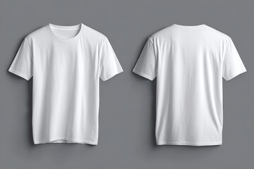 Blank white t-shirt mockup, front and back views (9)