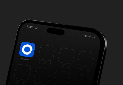 Clean App Icon Mobile Phone Mockup