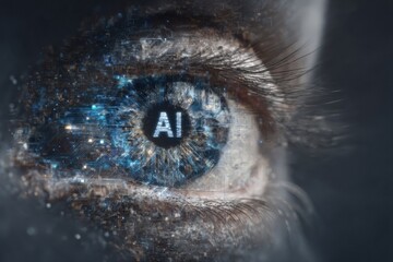 Ai reflections an extreme closeup of a human eye