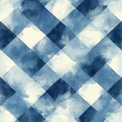 Abstract Blue and White Pattern with Soft Watercolor Texture