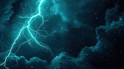 Stormy sky with glowing cracks of magical lightning spreading across the horizon.