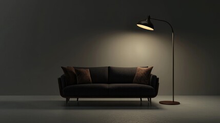 Modern Minimalist Living Room Interior Design Dark & Cozy Atmosphere