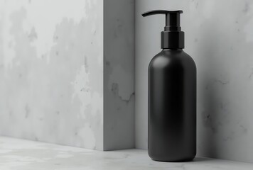 Black-pump-bottle-product-mockup-cosmetics-skincare-packaging-design