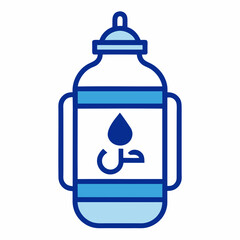 Zamzam Water Bottle Minimalist Vector Icon