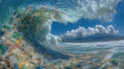 Plastic wave a colorful reminder of ocean pollution