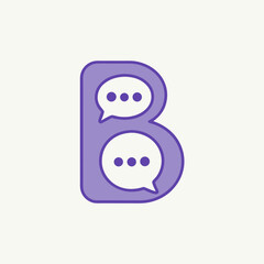 Letter B with Chat Bubbles Logo Design