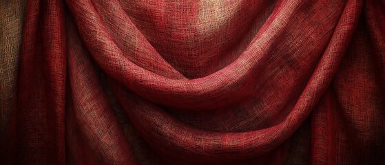 Red fabric draped backdrop