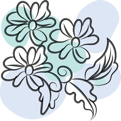 Vibrant Colorful Flower Design A Single Detailed Floral Illustration with Bold Hues and Sharp Lines Perfect for Prints Textiles and Digital Media