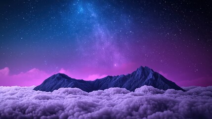 Naklejka premium Fantasy realm where the stars move with the will of the dreamer beneath.