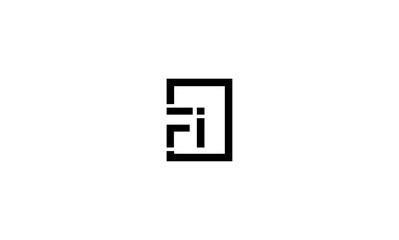 FI initial letter, monogram logo