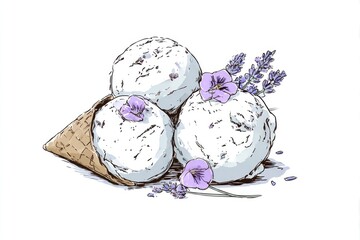 Lavender Dreams Floral Ice Cream Cone Delight.