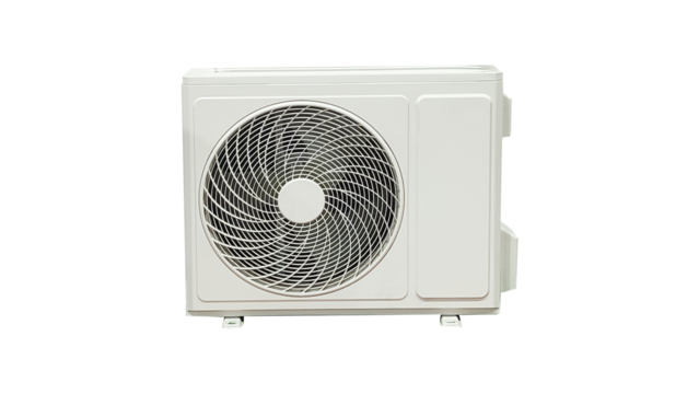 Air conditioner outdoor unit isolated on transparent background