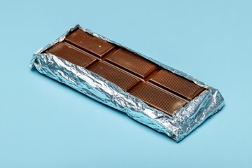 Partially Unwrapped Chocolate Bar: A Minimalist Still Life