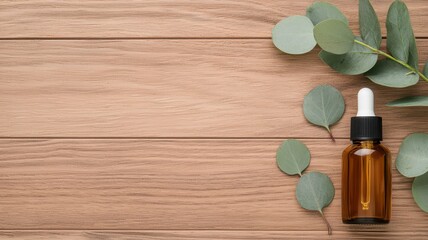 Minimal eco-friendly hardwood background for cosmetic product displays with a clean aesthetic.