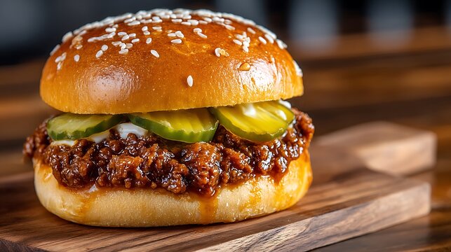 Delicious sloppy joe burger