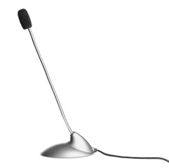 One microphone on white background. Professional audio equipment