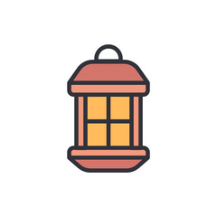 Stylized Illustration Of A Vintage Lantern Glowing On Transparent Backdrop