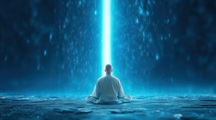 Obraz premium Healing glow encircling a resting spirit in a temple of light