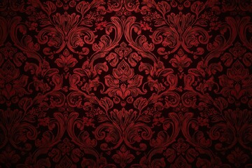Rich, dark red damask pattern