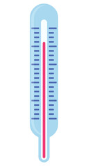 Flat vector icon of thermometer isolated on white background.