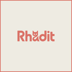 Rhodit Playful Wordmark Logo in Light Red with Clean Flat Design