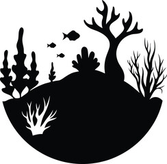 Underwater Silhouette Vector