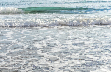 Fototapeta premium waves on the sandy beach of Cyprus..