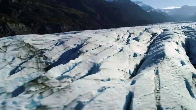 Arctic Glacier Landscape and Ice Fields &ndash; Frozen Wilderness and Majestic Polar Scenery for Nature and Climate Footage

