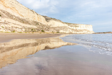 waves on the sandy beach of Cyprus..