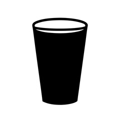 Simple Black Silhouette of a Drinking Glass with Smooth Tapering Sides