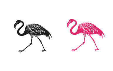 Obraz premium Minimalist Flamingo Graphic Icon