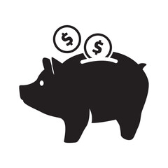 Piggy bank flat vector illustration