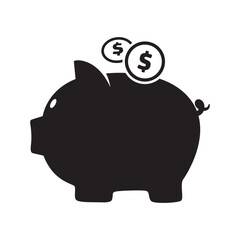Piggy bank flat vector illustration