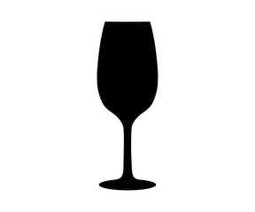 Wine glass silhouette icon. Alcohol and cocktail drink menu. Glass drink champagne vector design and illustration.
