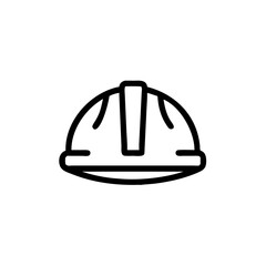 Fototapeta premium construction helmet icon, Hard hat illustration in minimalist style with black lines 
